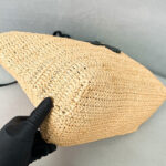 Prada Medium Crochet And Leather Tote Bag 1BG499 Apricot